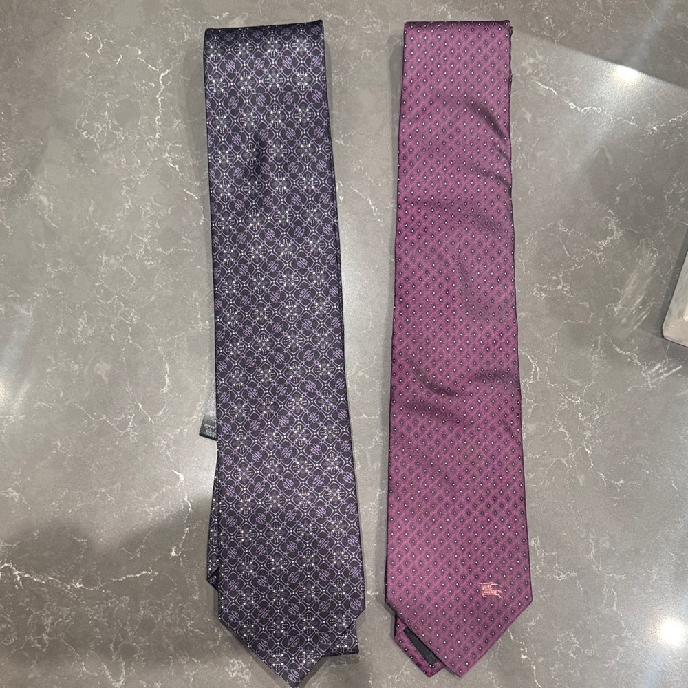Burberry and Brioni Purple and Plum Men's Ties